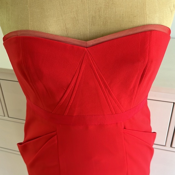 BCBG red cocktail strapless dress - Picture 4 of 13